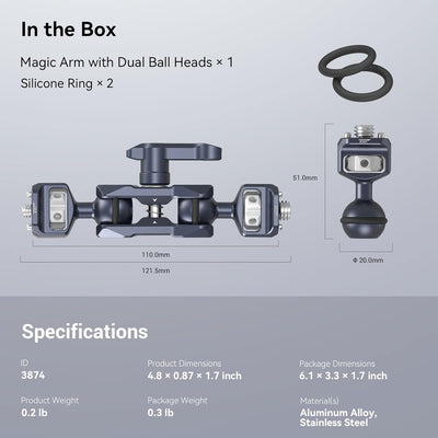 SmallRig Articulating Magic Arm mit 3/8"-16 Locating Pins für ARRI und 1/4"-20 Schraube (mit einzieh