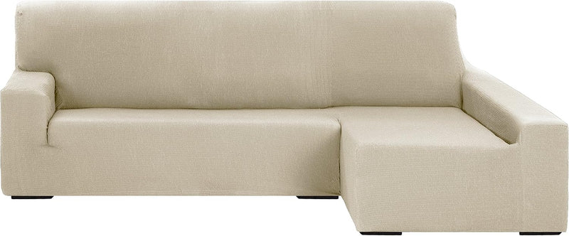 Martina Home - Elastischer Bezug für Sofa, Modell Túnez, Eckteil rechts, Stoff, Elfenbeinfarbe, 3-Si