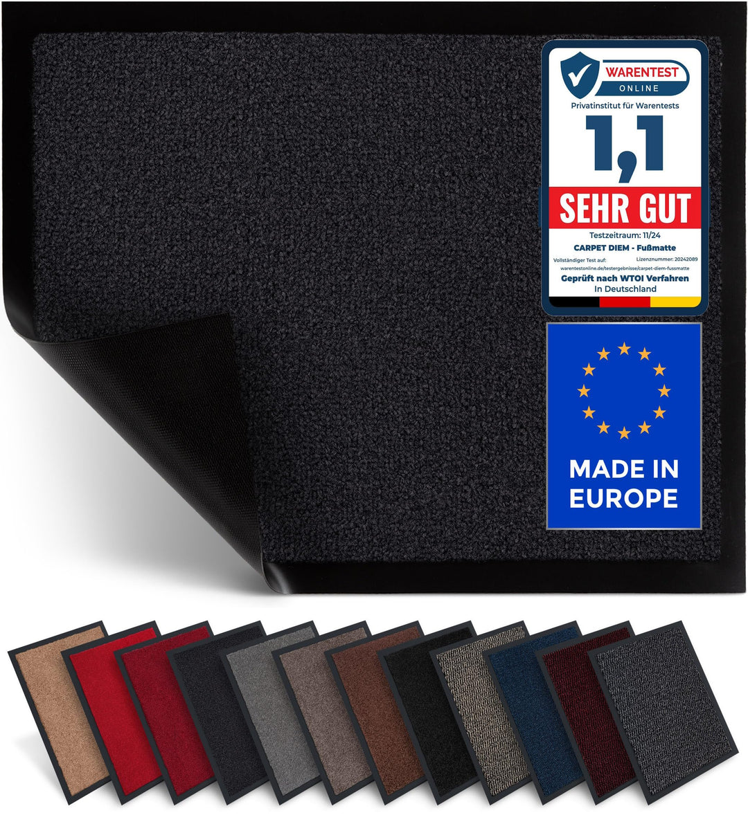 Carpet Diem Fussmatte, einfach sauber I Schmutzfangmatte Eingangsbereich - Fussmatte Innen & Aussen,