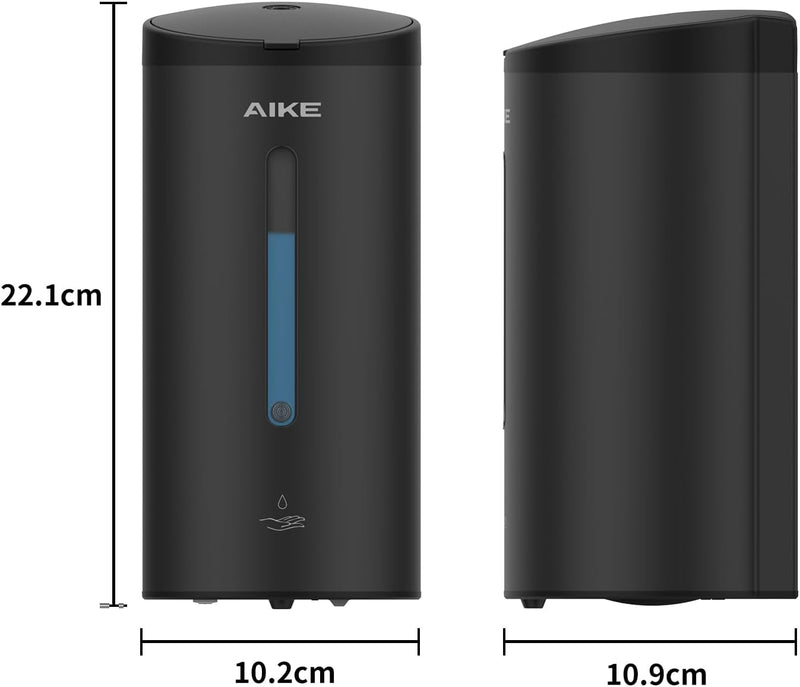 AIKE AK1205 Seifenspender Automatisch Wandbefestigung Mattschwarz, 800ml Kommerzieller Automatischer