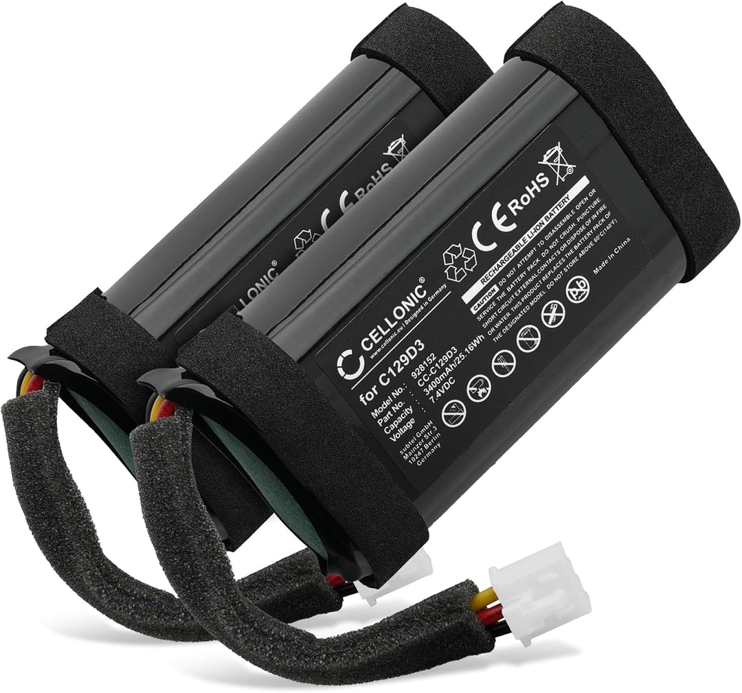 CELLONIC, Lautsprecherakku kompatibel mit Bang & Olufsen BeoPlay A1 (3400mAh, 7.4V) 2X Ersatzakku C1