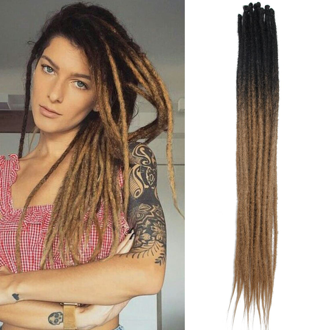 Dünne 0.6cm Synthetische Dreadlock Extensions Handgemacht 24 Zoll 20 Stränge Häkelhaar Lange Häkelzö