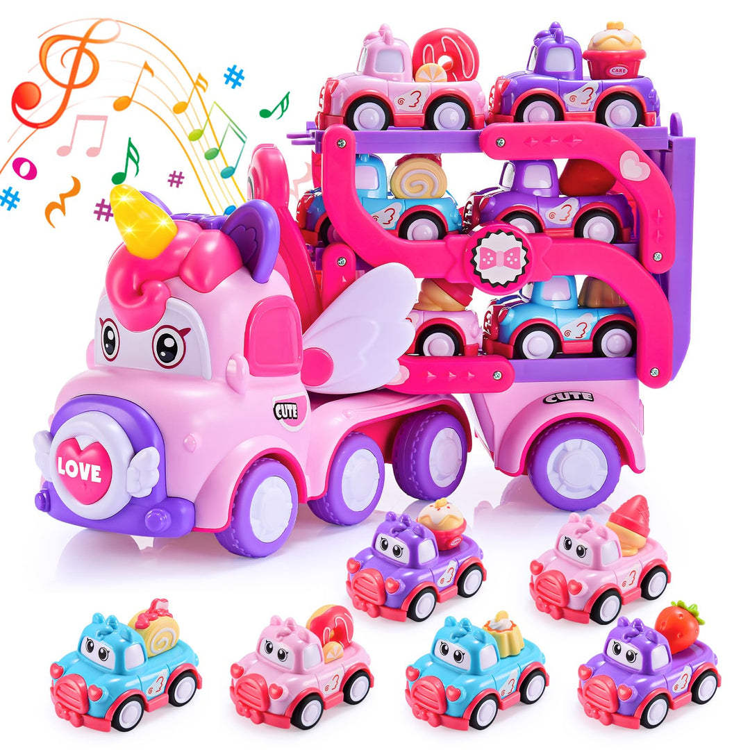 Spielzeug ab 1 2 3 4 5 6 Jahre Mädchen, LKW Spielzeug Geschenk Mädchen 1-6 Jahre Einhorn Geschenke f