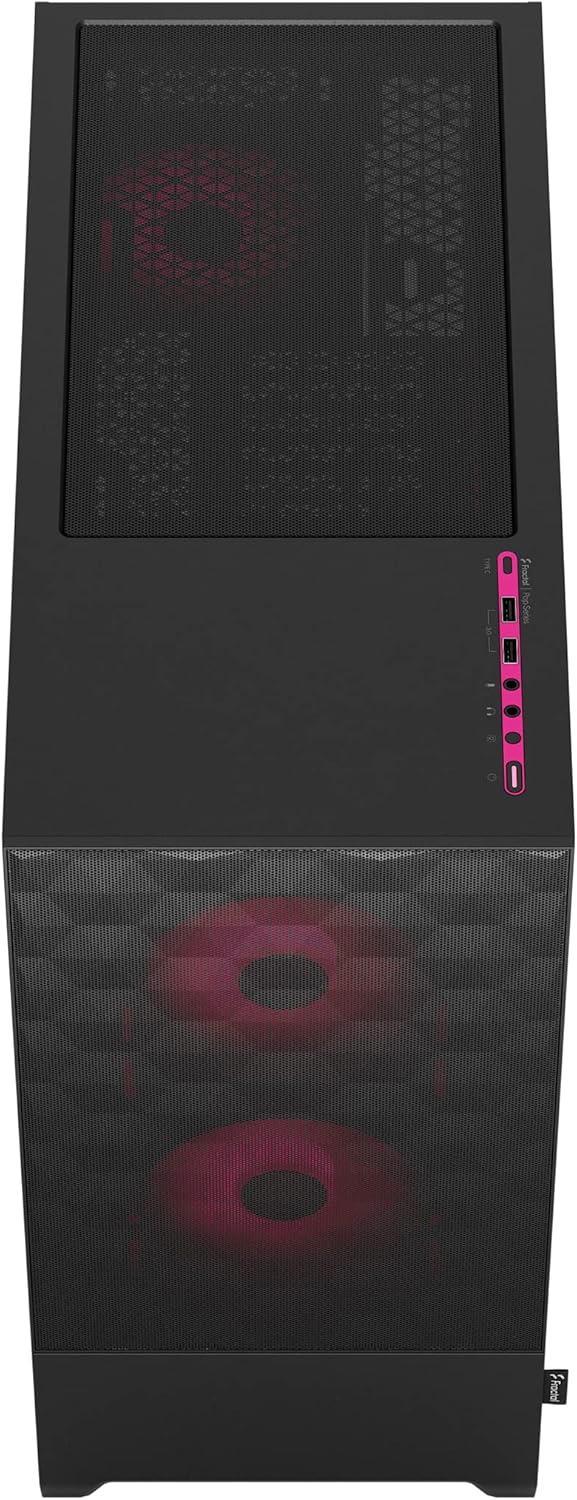 Fractal Design Pop Air RGB Magenta Core - Tempered Glass Clear Tint - Honeycomb Mesh Front – TG Side