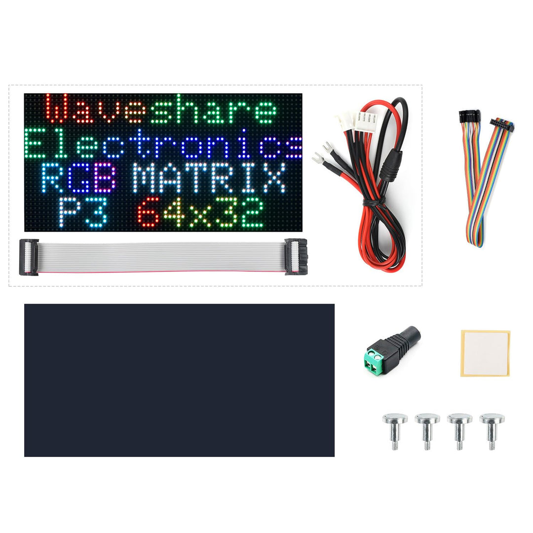 Waveshare RGB Full-Color LED Matrix Panel 64×32 Pixels Display Screen 3mm Pitch Digital Led Module A