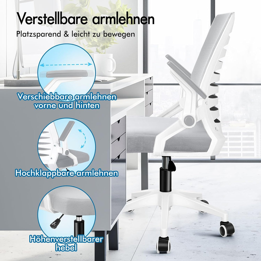 ALFORDSON Schreibtischstuhl, Hochwertiger Schaumstoff Sitz, Starke PP & Metall Konstruktion, S-Kurve