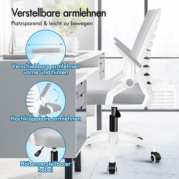 ALFORDSON Schreibtischstuhl, Hochwertiger Schaumstoff Sitz, Starke PP & Metall Konstruktion, S-Kurve