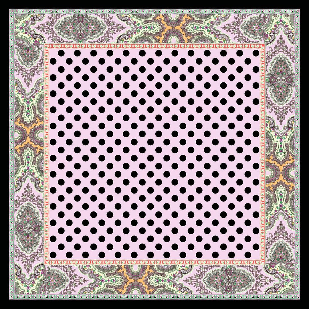 Lorenzo Cana Damen Seidentuch aufwändig bedruckt Tuch 100% Seide 70 x 70 cm harmonische Farben Damen