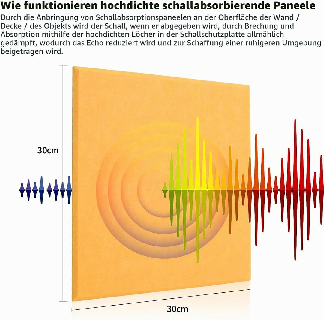 Rdutuok 12 Stück Selbstklebend Akustikplatten,30x30x1 cm Akustik Absorber Akustikpanel Schallschutzp