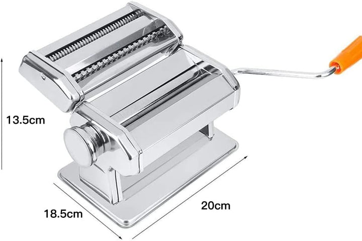 Manuelle Nudelmaschine, Pasta Maker aus Edelstahl, 3 Walzen für Teigzubereitung (Silberspaltmaschine