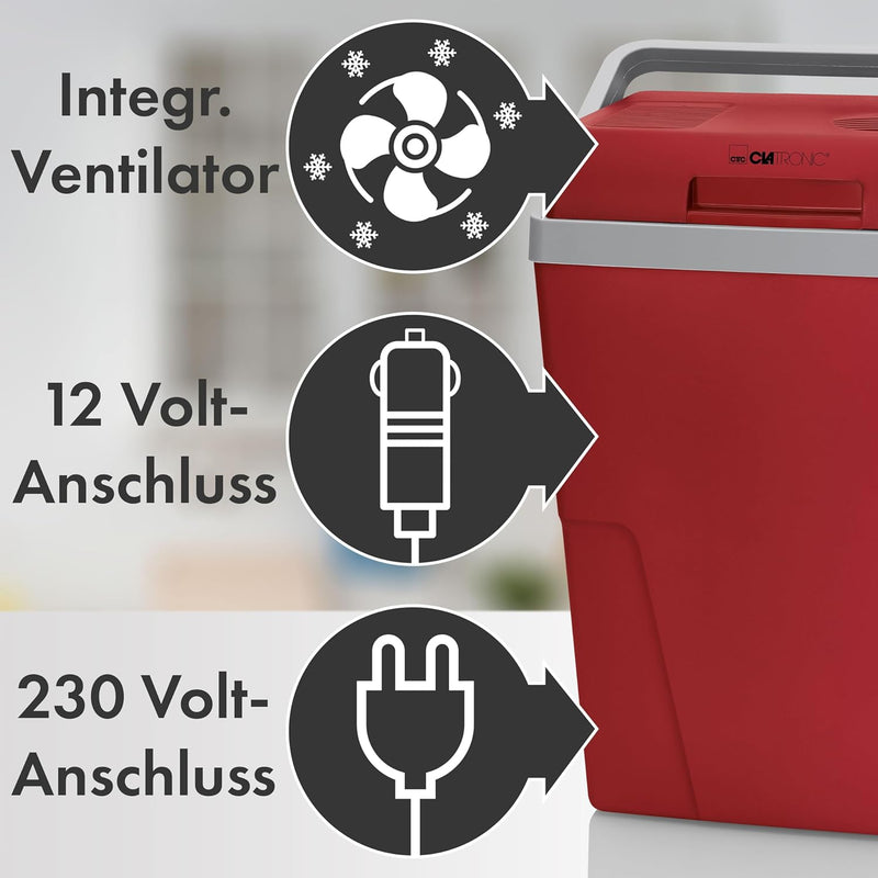 Clatronic® Kühlbox | elektrische Kühlbox für Auto und Camping | Kühlbox mit 22L Fassungsvermögen | K