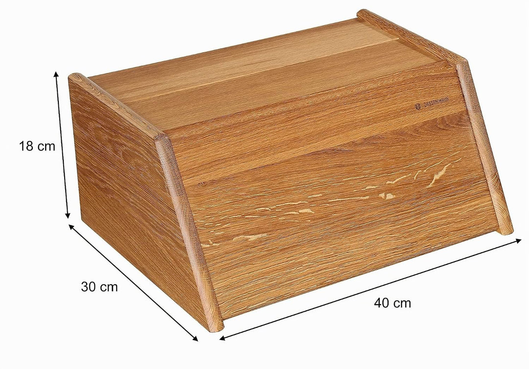 Zassenhaus Brotkasten Montana aus Eichenholz in der Farbe Braun, Masse: 40cm x 30cm x 18cm, 065053