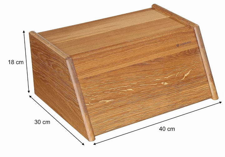 Zassenhaus Brotkasten Montana aus Eichenholz in der Farbe Braun, Masse: 40cm x 30cm x 18cm, 065053