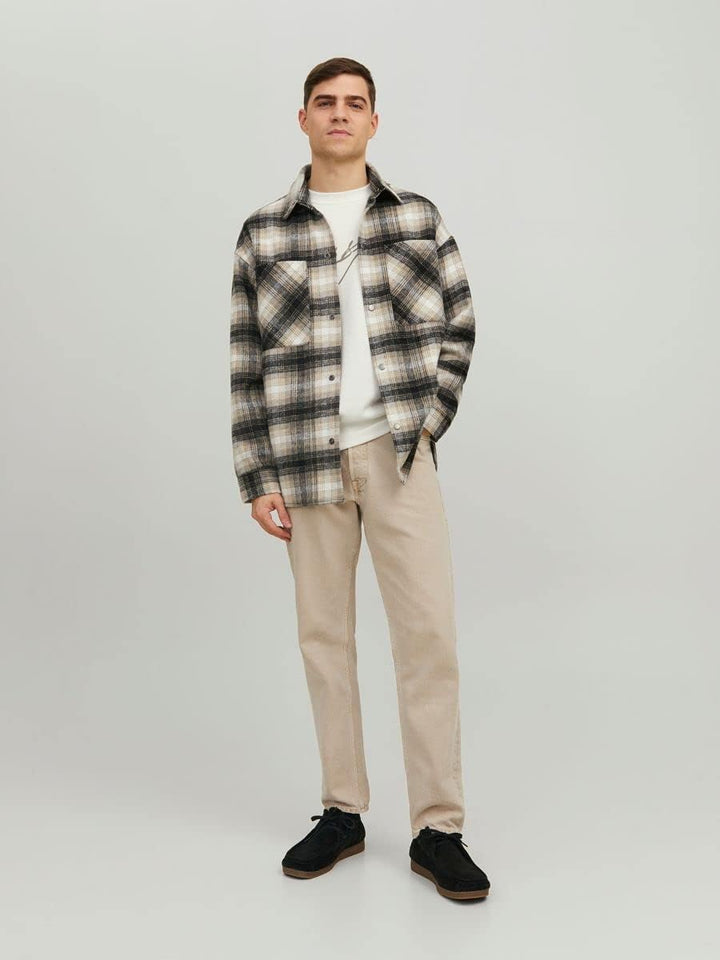 JACK & JONES Male Hemdjacke Normal geschnitten Hemdjacke S Chinchilla, S Chinchilla