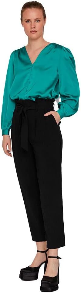 Vila Damen Viellette V-Neck L/S Shirt/Su-Noos Bluse 34 Alhambra, 34 Alhambra