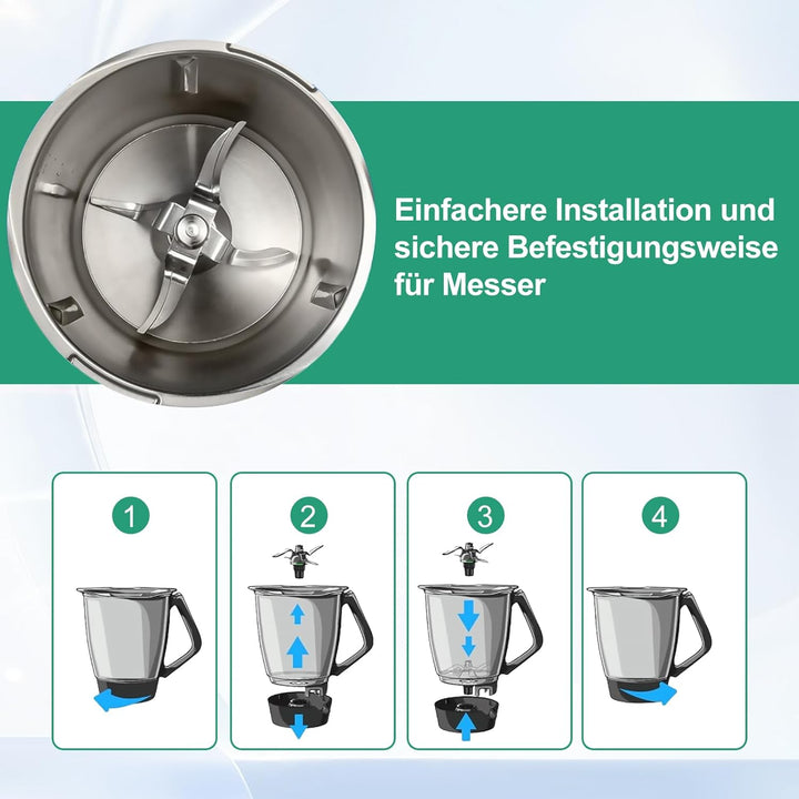 Messer für Vorwerk Thermomix TM5 und Thermomix TM6 – Thermomix Zubehör Mixmesser, passend für Thermo