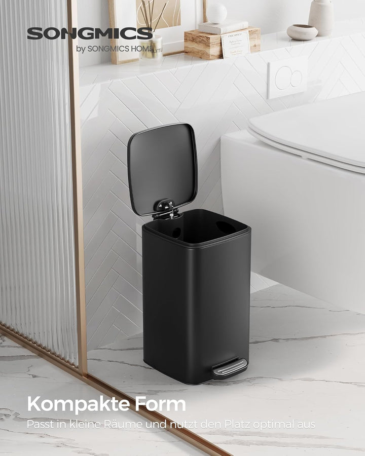 SONGMICS Kosmetikeimer, 8 Liter, Mülleimer Bad, kleiner Abfalleimer, Tretmülleimer, mit Pedal, für k