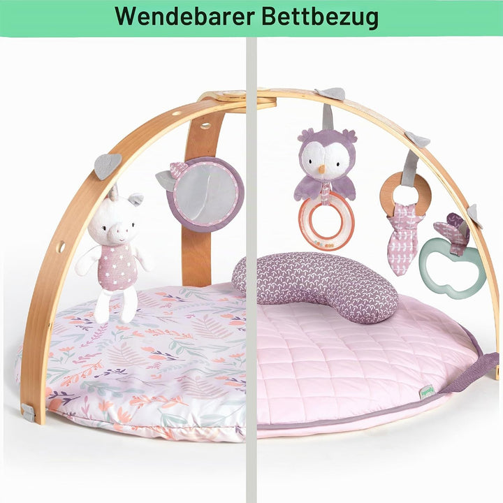 Ingenuity 12421 Cozy Spot Calla Wendedecke mit Spielbogen aus Holz, abnehmbaren Spielzeugen, Stützki