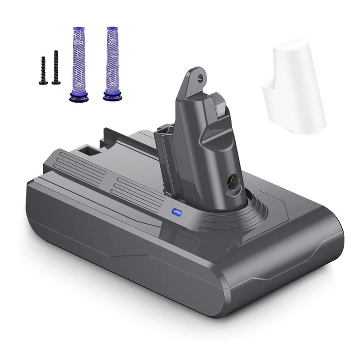 6800 mAh Ersatzakku für Dyson V6, Akku kompatibel mit Dyson V6 Staubsaugerserie + 2 Filter für DC62,