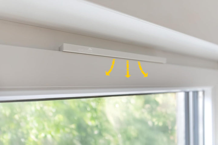 Schellenberg Fensterlüfter PLUS, weiss, bohrfreie Montage, energie- und heizkostensparend, Vorbeugun