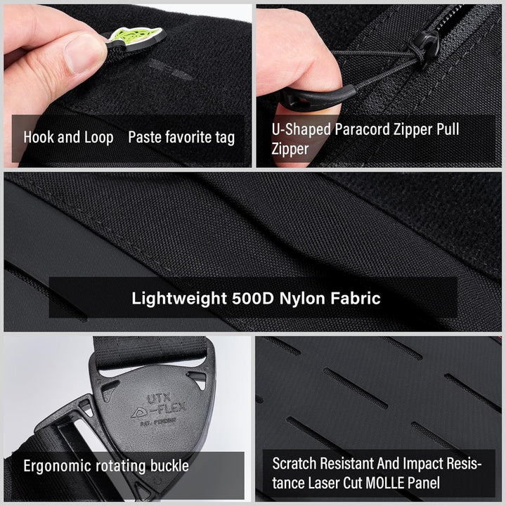 TACTICAL GEEK Cache L1 Umhängetasche Leichter Brustrucksack Umhängetasche Anti-Diebstahl Wasserdicht