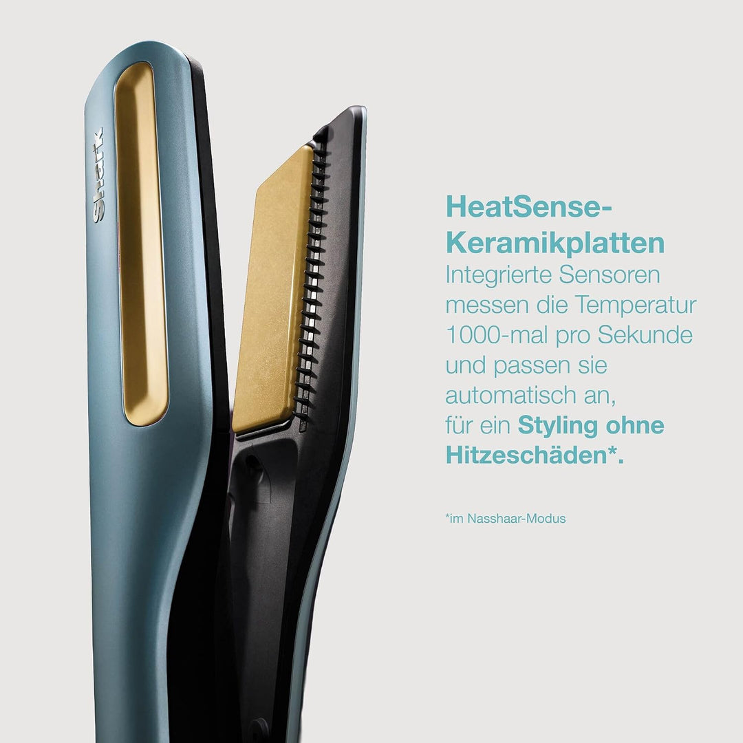 Shark SilkiPro Straight Glätteisen + Haartrockner in einem mit hitzebeständiger Aufbewahrungsbox – T