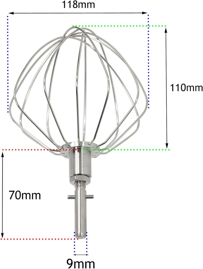 Spares2go Ballon-Schneebesen für Kenwood Chef KVC30 KVC31 KVC50 KVC51 KVC53 KVC73 KVC85 Küchenmischm