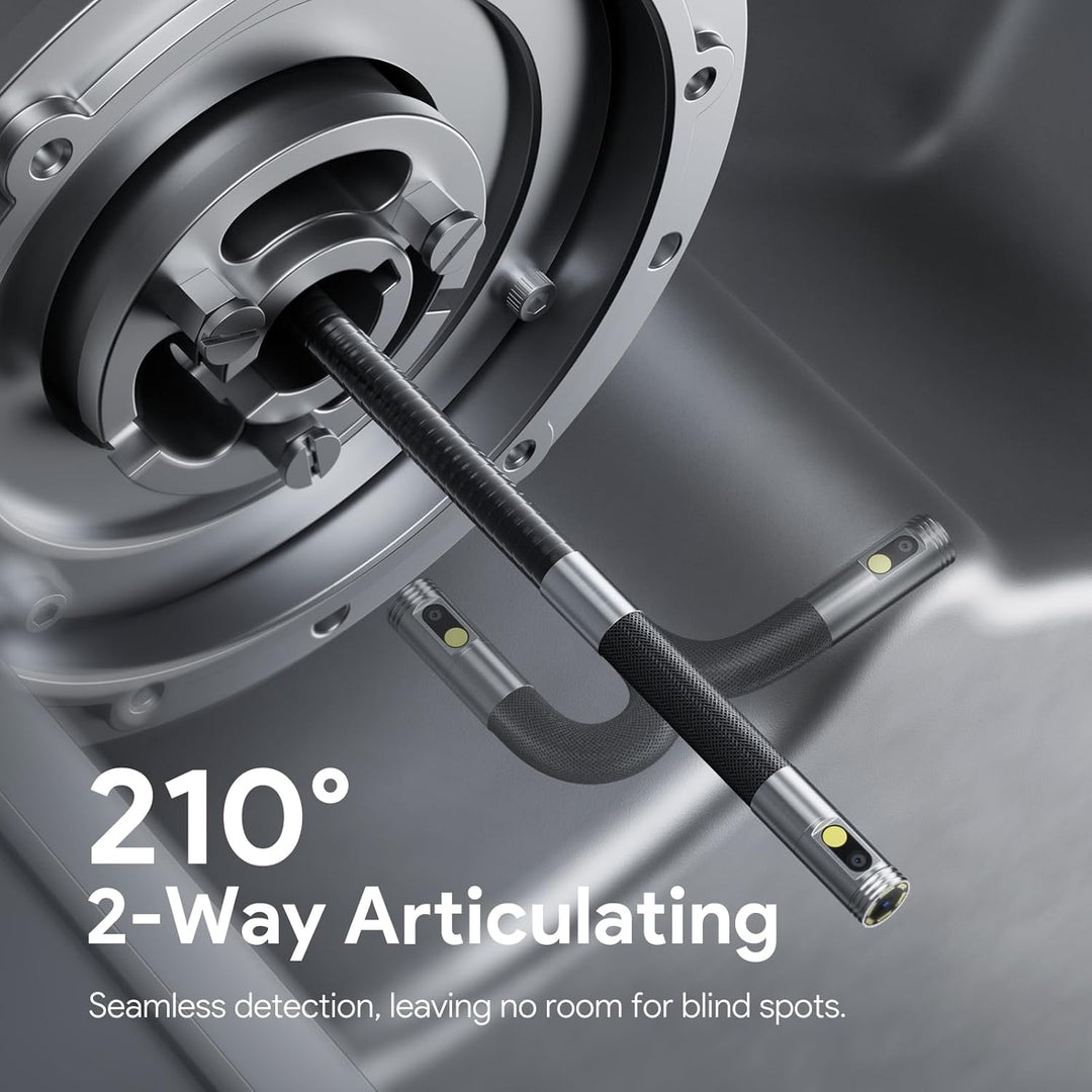 DEPSTECH Dual Lens Endoskopkamera mit Licht, 8,5mm Endoskop Beweglicher Kopf, 210° Drehbar Inspektio