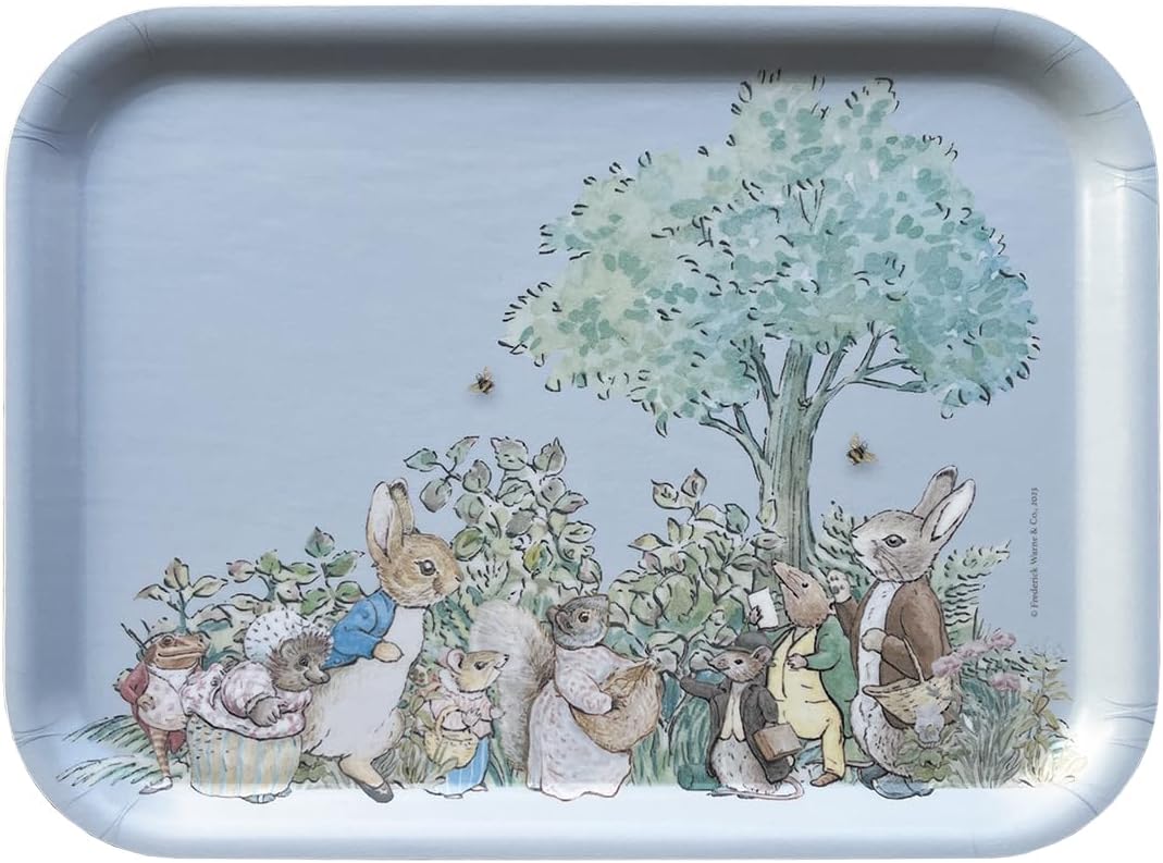 Stein Kaninchen – Tablett aus Holz – Peter Rabbit – Kleiner Tag Paris – 20 x 27 cm.