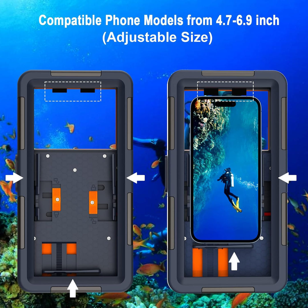 MRUOZRUI Professionelle Tauchtelefonhülle, [15 m] wasserdichte Handyhülle zum Tauchen und Schnorchel