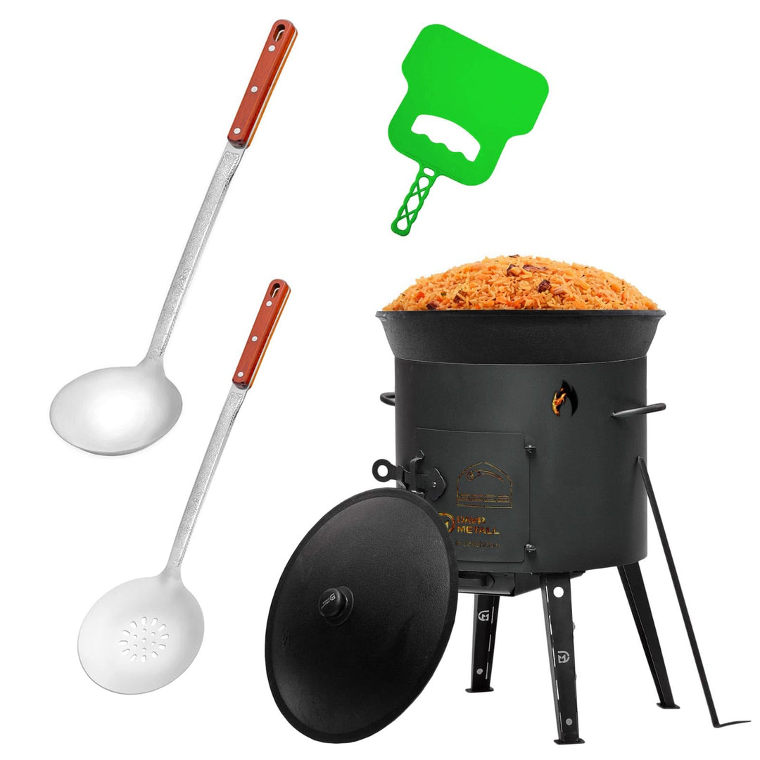 Ø44 Uchag 2mm stahl Utschak Feuerstelle Utschag Campingofen 16L Kazan WOK Kasan (Runder boden) Feldk