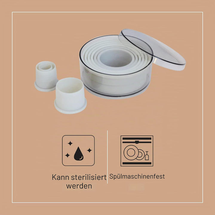 DeBuyer Dose Von 9 Ausstechern, Kunststoff, Grau, 11.9 cm, 12.4 x 11.8 x 5.8 cm, 12.4 x 11.8 x 5.8 c