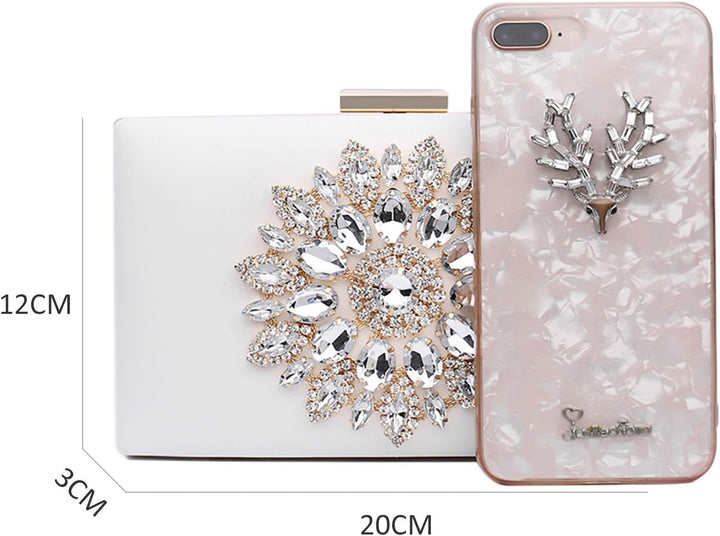 Jywmsc Damen Clutch mit Kette Party Hochzeit Handtasche für Braut Abendtasche Umhängetasche Handtasc