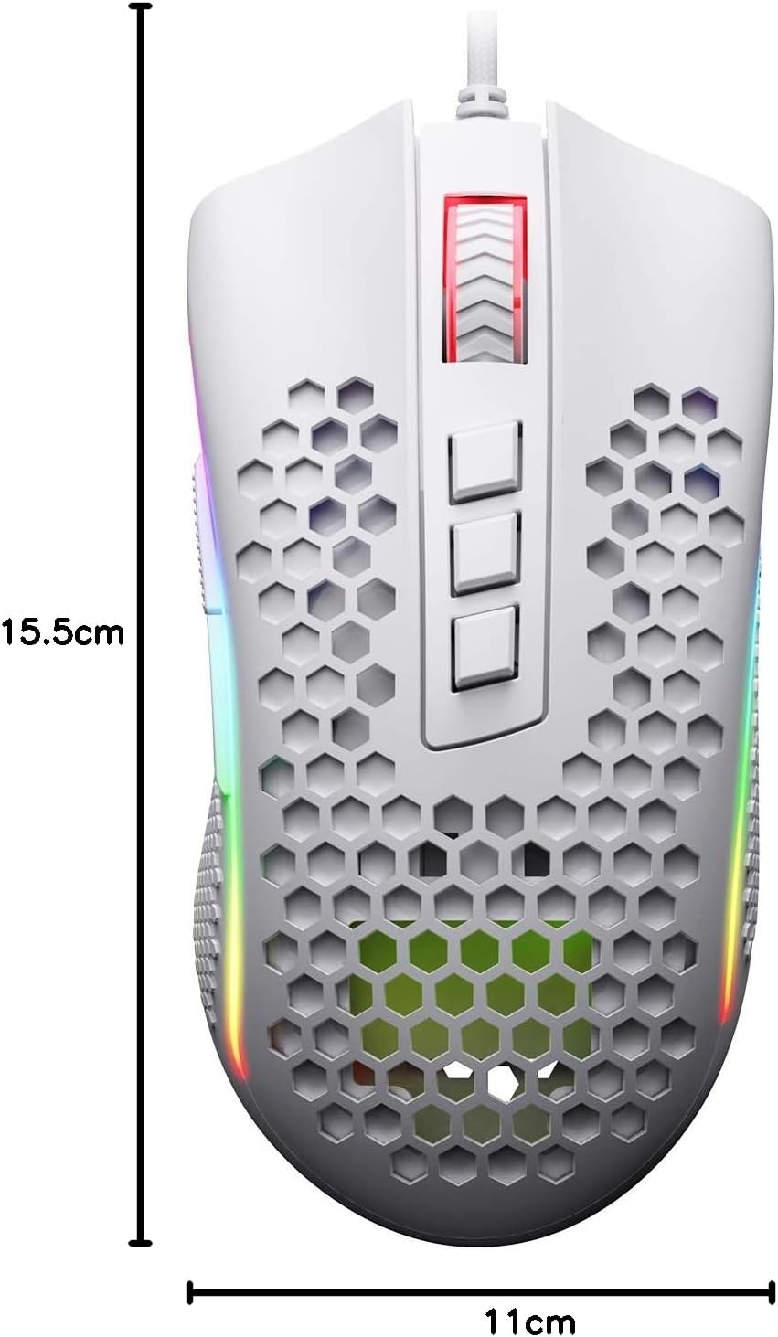 Redragon M808 Storm Leichtgewicht RGB Gaming Maus, 85g Ultraleichte Waben Design - 12.400 DPI Optisc