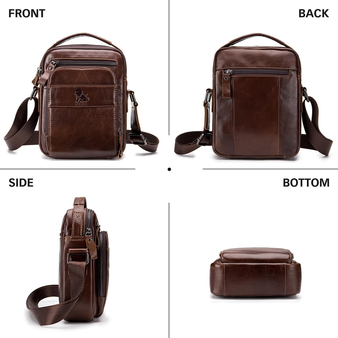 BAIGIO Leder Umhängetasche Herren Schultertasche Vintage Männer Tasche Crossbody Bag Herrentasche zu