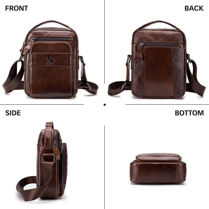 BAIGIO Leder Umhängetasche Herren Schultertasche Vintage Männer Tasche Crossbody Bag Herrentasche zu