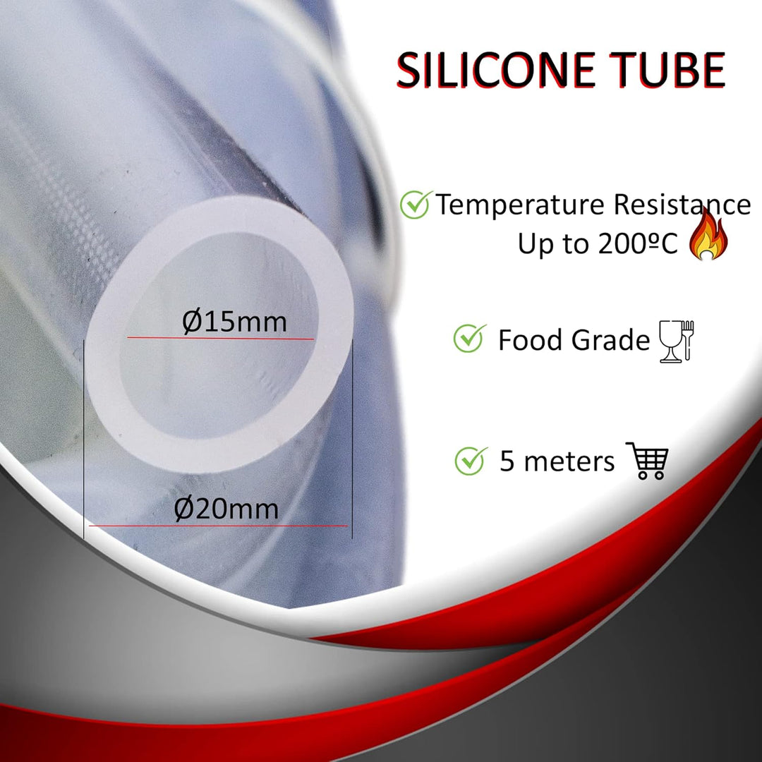 Silikonschläuche 20mm Dext x 15mm Dint,transparent gummischlauch/Schläuche rohr/Hochtemperatur-Silik