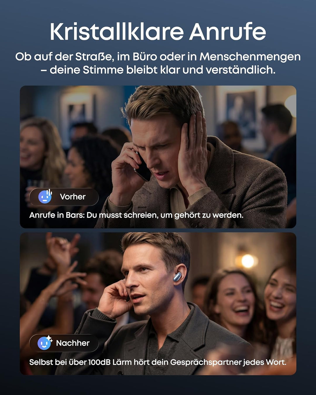 soundcore Anker Liberty 5 Pro, Guinness World Record Anrufqualität 10 Mikros, Noise Cancelling Kopfh