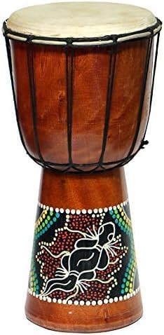 25 cm Djembe - Bongo mit Dot Paint Gecko Bemalung als Geschenk-Idee Afrika Style Drum Trommel 22