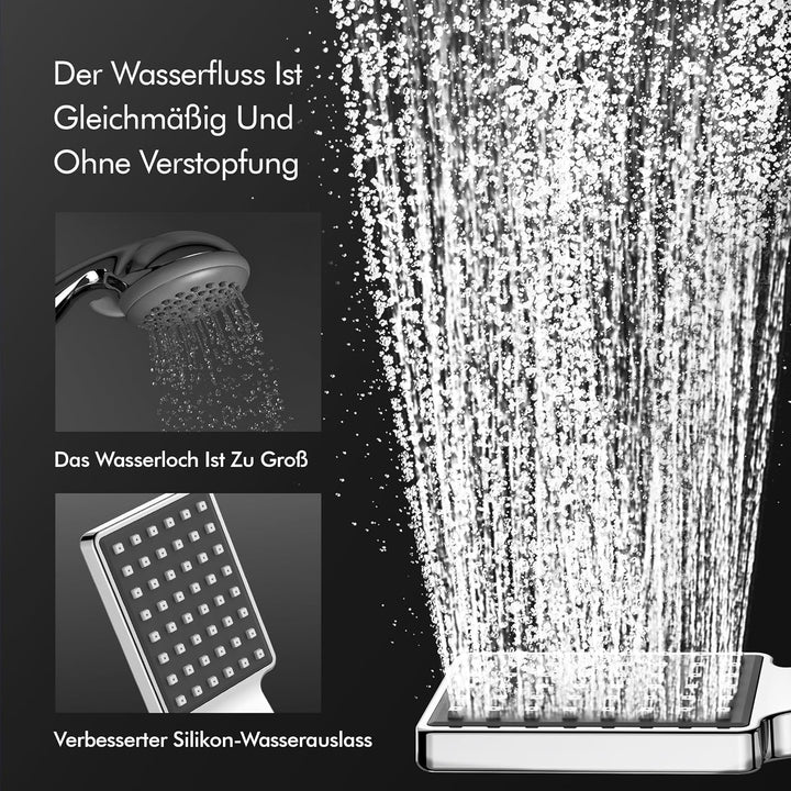 HOMELODY Duschsystem mit Thermostat Chrom, Duscharmatur Edelstahl Regendusche mit Armatur, Duscharma