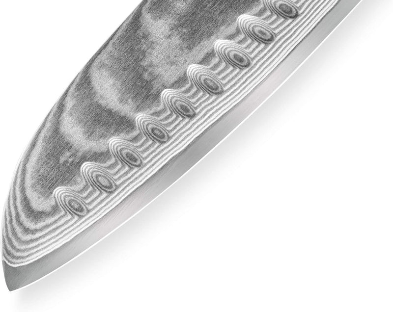 Samura Damasco Coltello da cucina giapponese professionale Santoku 180mm / 7"Manico G-10 Durezza 61