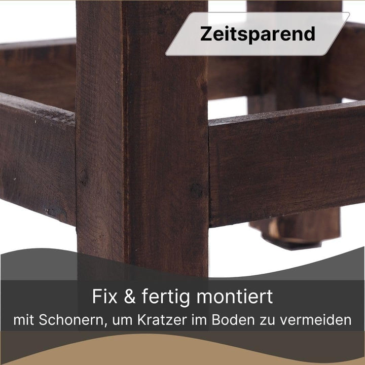 DESIGN DELIGHTS RUSTIKALER Holz SITZHOCKER Madero | 48x30x30 cm (HxBxT), Recyclingholz | Holzhocker