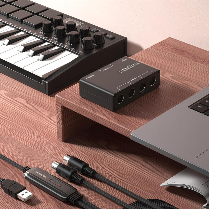 DigitalLife 5-Ein-/2-Ausgangs MIDI Merge Box - (5-Pin DIN MIDI Schnittstelle, MERGE-5) MERGE-5-DL, M