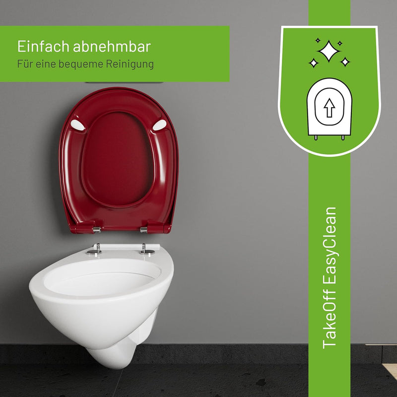 LUVETT® WC-Sitz mit Absenkautomatik C100 oval universell, Toilettendeckel mit 3 Edelstahl Montagelös