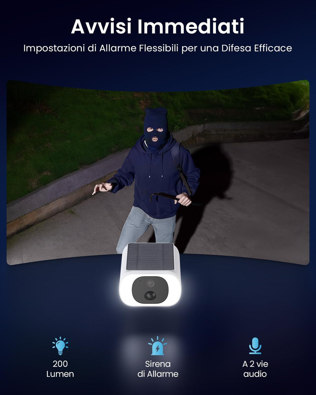 ieGeek 2K Kamera Überwachung Aussen, Integrierte Solarpanel Überwachungskamera Aussen Akku, 2.4Ghz W