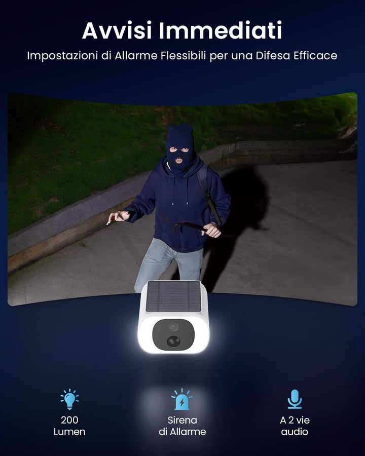 ieGeek 2K Kamera Überwachung Aussen, Integrierte Solarpanel Überwachungskamera Aussen Akku, 2.4Ghz W