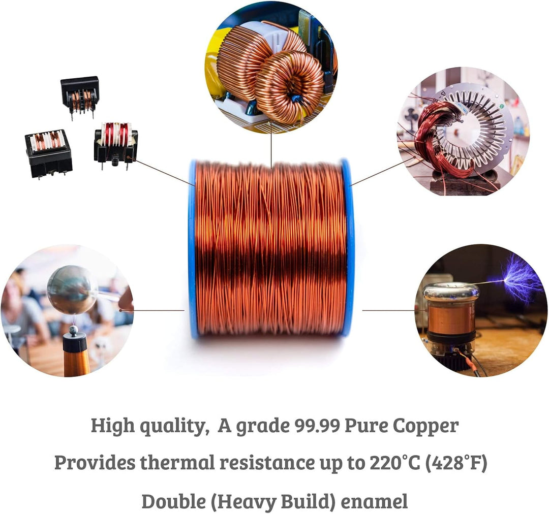 Emtel 0.724 mm (21 AWG) - 500 gr (1 LB) - 134 Meter Emaillierter Kupferdraht - Wärmeklasse 220°C (42