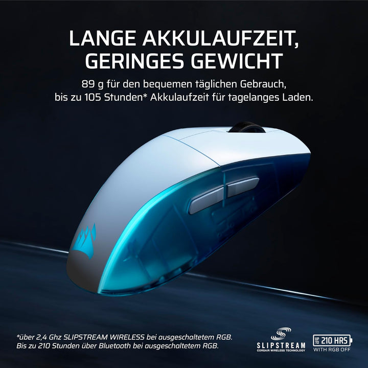 Corsair M75 Wireless RGB Leichte Beidhändig Nutzbare FPS-Gaming-Maus – 26.000 DPI, Austauschbare Sei