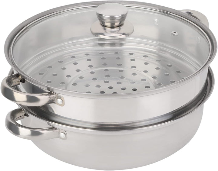Edelstahl-Kochgeschirr 27 cm 2-Schicht-Dampfgarer Topfkocher Doppelkochersuppe Dampfkanne Langlebige