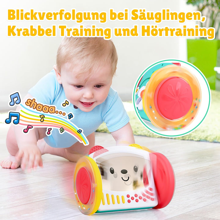 PLAY Babyspielzeug Rollender Spiegel für Baby Spielzeug ab 0 Monate, Krabbel Spielzeug und baby bauc